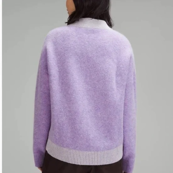 NWOT Lululemon Alpaca Wool-Blend V-Neck Sweater Heathered Digital Lavender - Picture 5 of 7